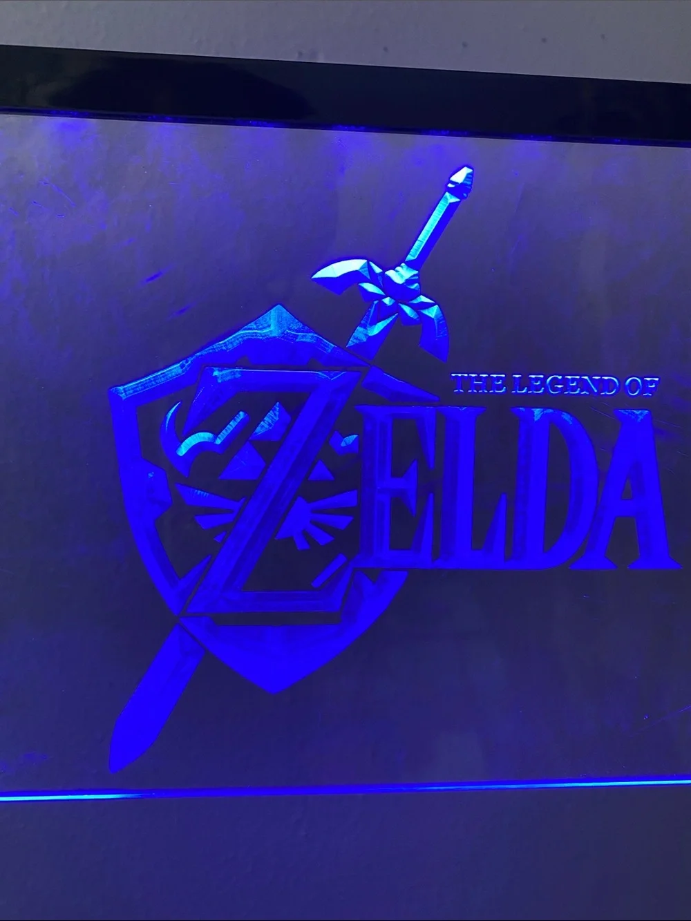 Blue LED Acrylic Wall Sign - The Legend of Zelda Design